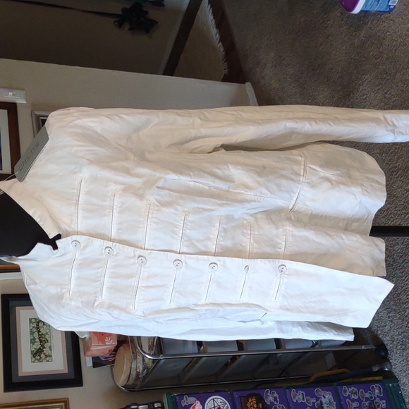 Chico's White Kayte Military Style Lightweight Jacket NWT - Picture 8 of 8